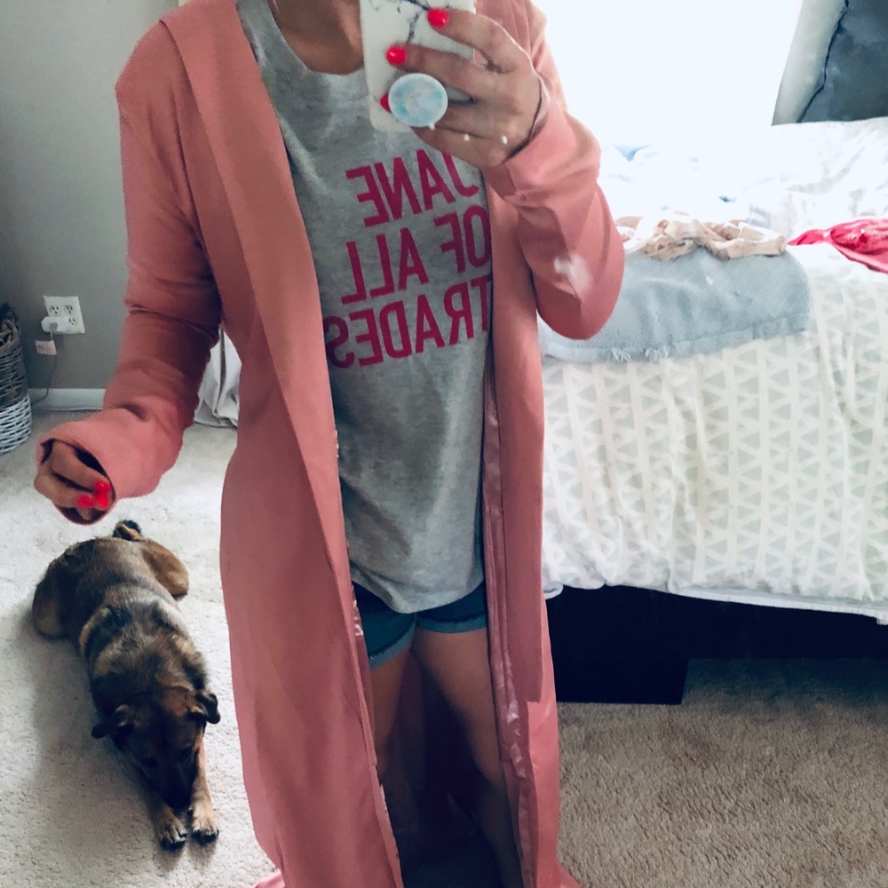 Beautiful Pink Satin Lined Duster